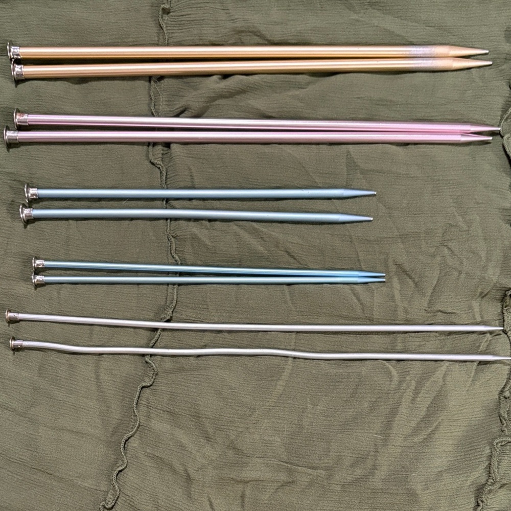 Vibrant Metallic Knitting Needles Collection